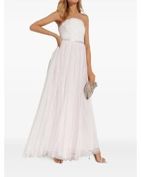 Needle & Thread - Strapless Maxi-Jurk Met Pailletten - Lyst
