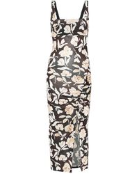 Patrizia Pepe - Kleid mit Blumen-Print - Lyst