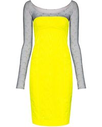 Marine Serre Jurk Met Print - Grijs