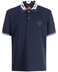 MCM - Laurel-intarsia Piqué Polo Shirt - Lyst