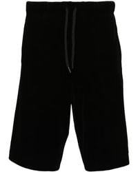 Versace Jeans Couture - Samt-Shorts Mit Logo-Patch - Lyst