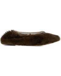 Stella McCartney - Mink Ankle Chain Ballerina Flats - Lyst