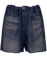MM6 by Maison Margiela - Frayed-Detail Cotton Shorts - Lyst