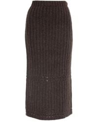 By Malene Birger - Ribbed-knit Midi Skirt - Lyst