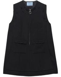 Prada - Embroidered Natté-Fabric Mini Dress - Lyst