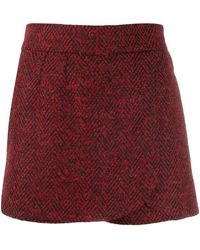RED Valentino Shorts de tweed de talle alto - Rojo