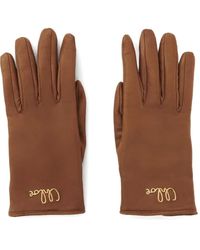 Chloé - Iconic Logo Leather Gloves - Lyst