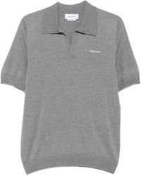 McQueen - T-Shirt En Laine À Logo Brodé - Lyst