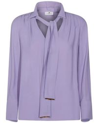Elisabetta Franchi - Tie Long-Sleeve Shirt - Lyst