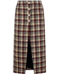 Rabanne - Tartan-Pattern Midi Skirt - Lyst