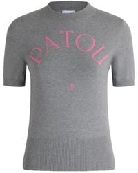 Patou - Kurzärmeliger Pullover Aus Jacquard - Lyst