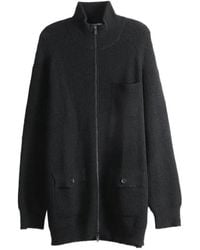 Yohji Yamamoto - Ribbed-Knit Zip-Up Cardigan - Lyst