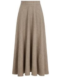 Oscar de la Renta - Plaid A-Line Midi Skirt - Lyst