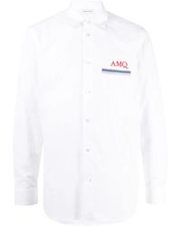 McQueen - Embroidered Monogram Logo Shirt - Lyst