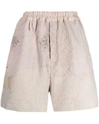By Walid - Embroidered Linen-Cotton Shorts - Lyst