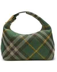 Burberry - Check Pattern Medium Peg Handbag With-Tone Accents - Lyst