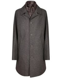 Herno - Check-Pattern Padded-Bib Coat - Lyst