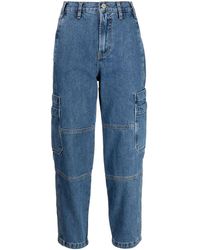 FRAME - Utility Barrel High-rise Straight Jeans - Lyst