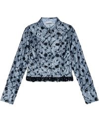 Ganni - Sequin-embellished Cropped Shirt - Lyst