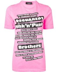 DSquared² - Printed Cotton Jersey T-shirt - Lyst