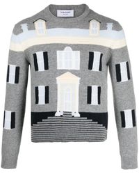 Thom Browne - House Intarsia Wollen Trui - Lyst