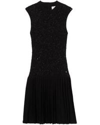 Claudie Pierlot - Sequin-Embellished Pleated Knitted Dress - Lyst
