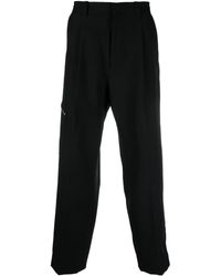 OAMC - Zip Detail Cotton Wide-leg Trousers - Lyst