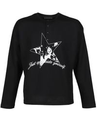 CEDARWOOD - Graphic-Print Henley T-Shirt - Lyst