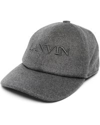 Lanvin - Embroidered-logo Wool Felt Cap - Lyst