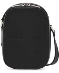 Ferragamo - Logo-debossed Leather Shoulder Bag - Lyst