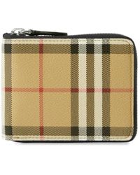 Burberry - Checked Zipped Wallet - Lyst