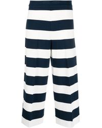 Twin Set - Striped Cropped Trousers - Lyst