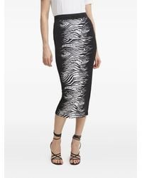 Versace Jeans Couture - Zebra-Print Midi Skirt - Lyst