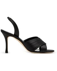 Manolo Blahnik - Vierasan Crossover-Strap Slingback Sandals - Lyst