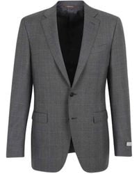 Canali - Check Button Suit - Lyst