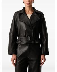 Mos Mosh - Mmlasco Belted Leather Jacket - Lyst