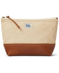 RRL - Leather-trim Canvas Clutch Bag - Lyst
