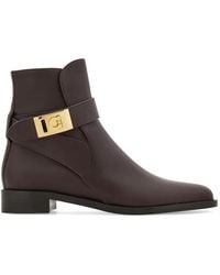 Ferragamo - Hug Buckle Ankle Boots - Lyst