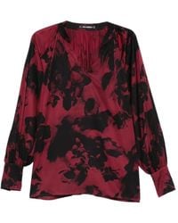 KARL LAGERFELD - Floral-Print V-Neck Blouse - Lyst