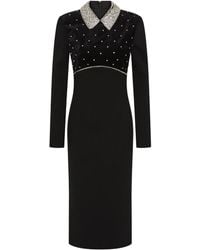Rebecca Vallance - Alistair Midikleid Mit Verziertem Kragen - Lyst