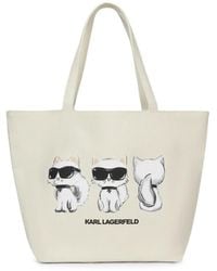 KARL LAGERFELD - Ikon Karl And Choupette Reversible Shopper Bag - Lyst