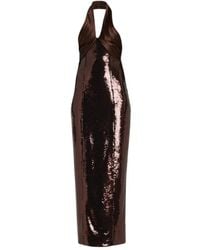 retrofte Ellen Strapless Sequin Midi Dress in Green | Lyst