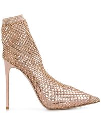 Le Silla - Crystal-mesh Ankle Boots - Lyst