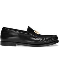 Dolce & Gabbana - Leather Loafers With Logo Plaque - Lyst