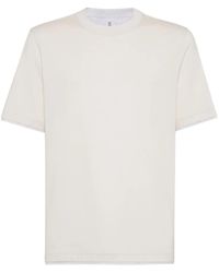 Brunello Cucinelli - T-Shirt Con Design A Strati - Lyst
