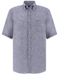 Paul & Shark - Short-Sleeve Linen Shirt - Lyst