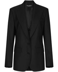 Dolce & Gabbana - Blazer en velours à simple boutonnage - Lyst