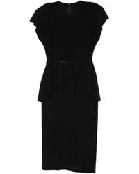 Norma Kamali - Belted Peplum Midi Dress - Lyst