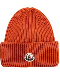 Moncler - Geribbelde Muts Met Logopatch - Lyst