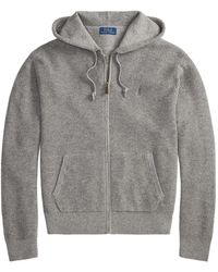 Polo Ralph Lauren - Hoodie En Maille Gaufrée À Fermeture Zippée - Lyst